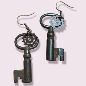 Antique Steampunk Key Earrings